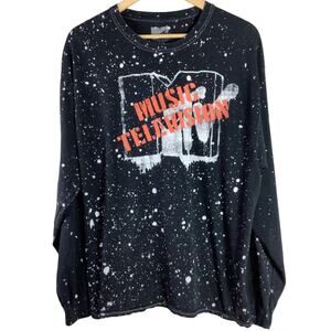 MTV Music Television Streetwear Long Sleeve Shirt Black S/M